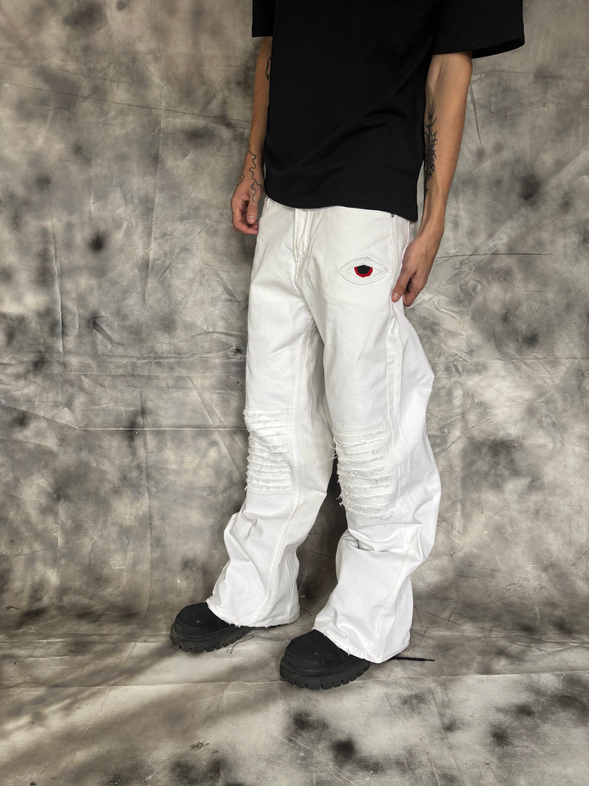White Bootcut Jeans