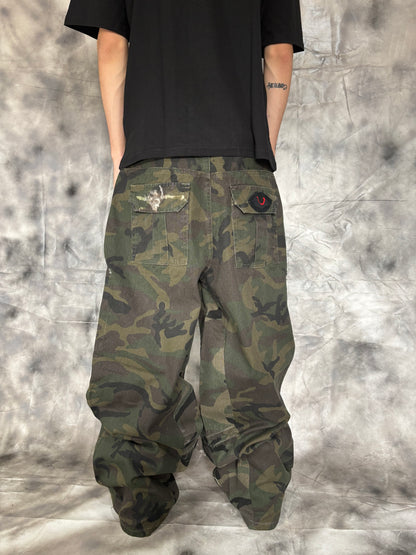 Disstresed Camo Jeans