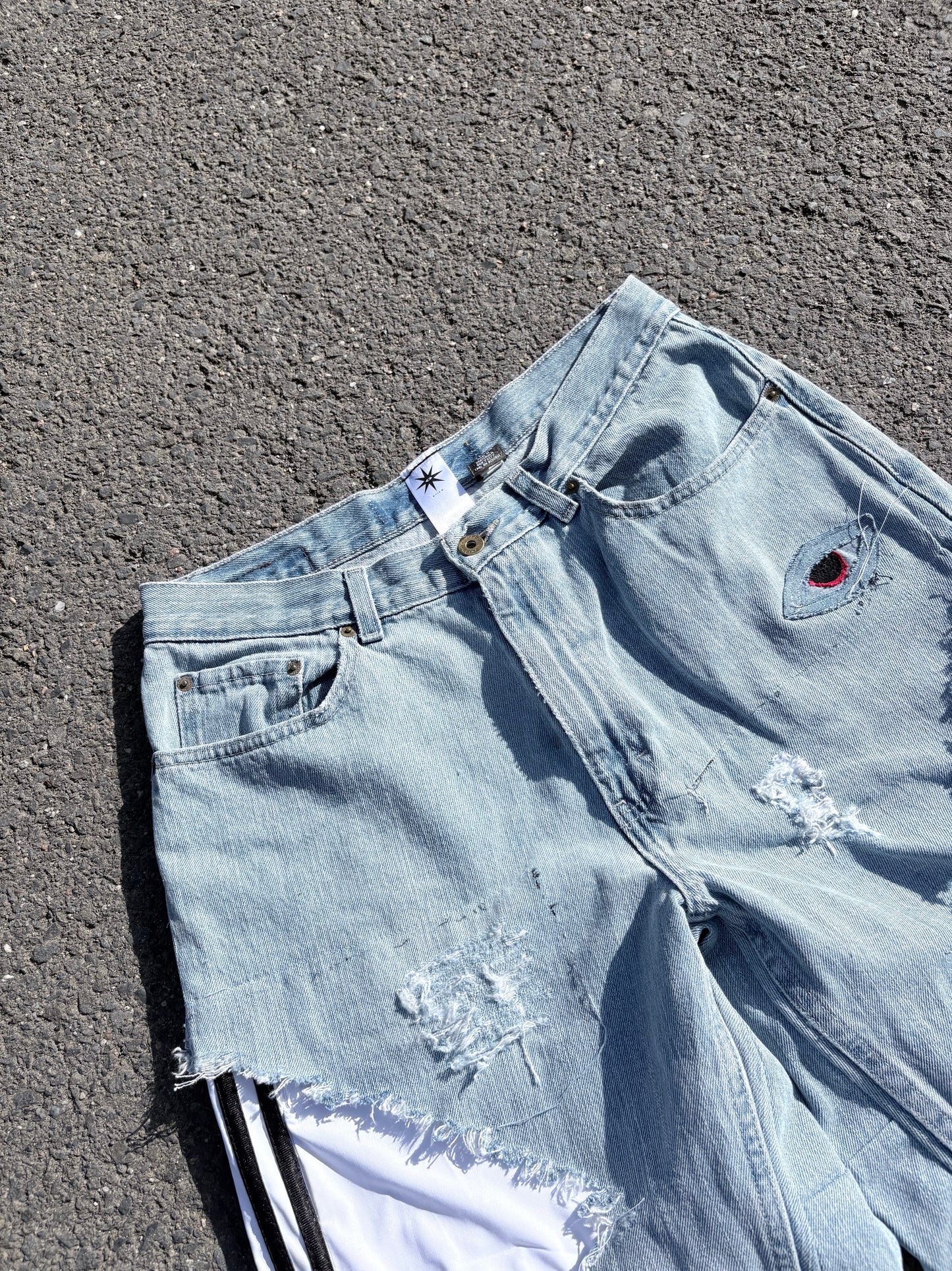 EY¢ Jorts – WHITE STRIPES