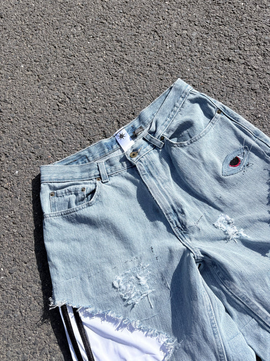 EY¢ Jorts – WHITE STRIPES