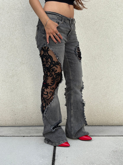 EY¢ Lace Jeans – GRAY