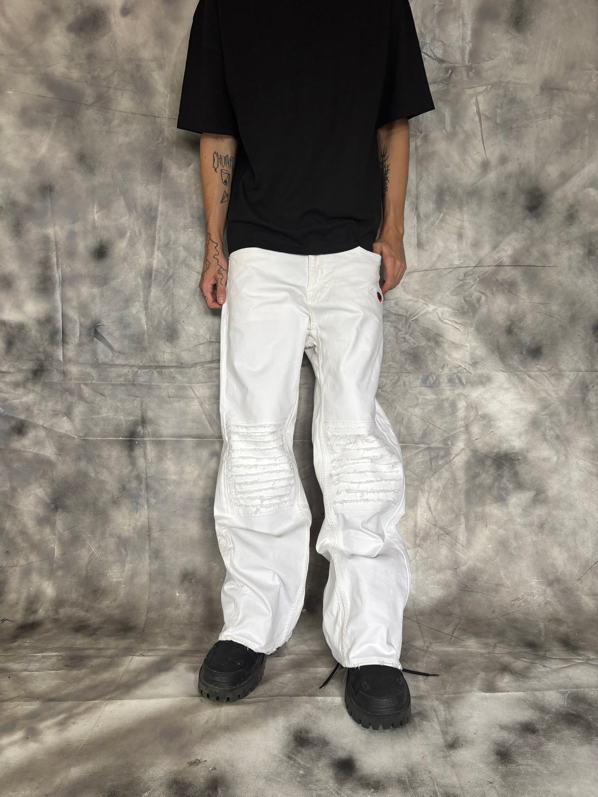 White Bootcut Jeans