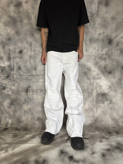 White Bootcut Jeans
