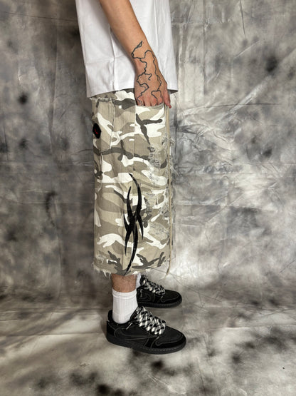 Jorts – WHITE CAMO TRIBAL