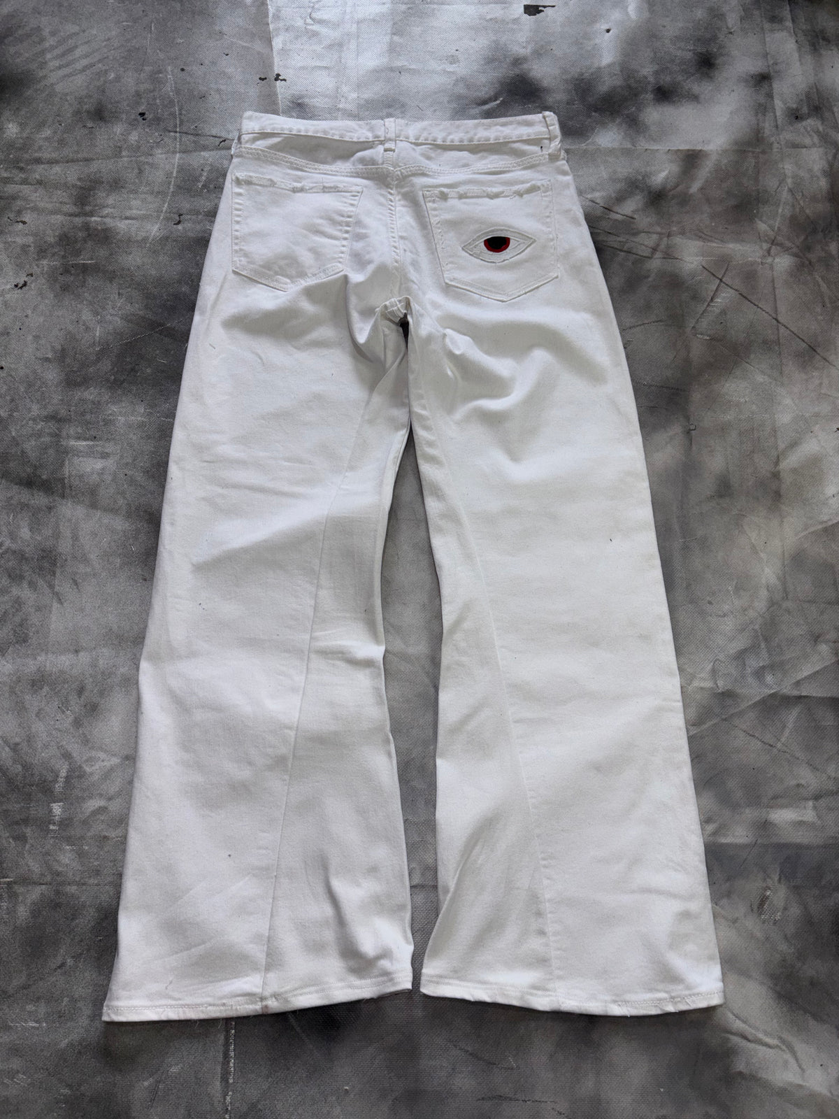 White Bootcut Jeans