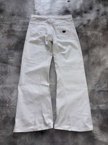 White Bootcut Jeans