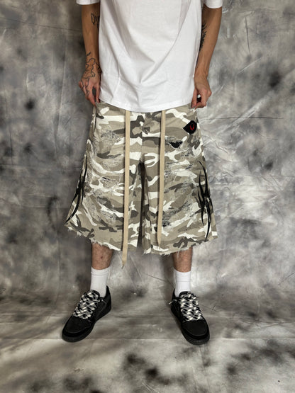 Jorts – WHITE CAMO TRIBAL