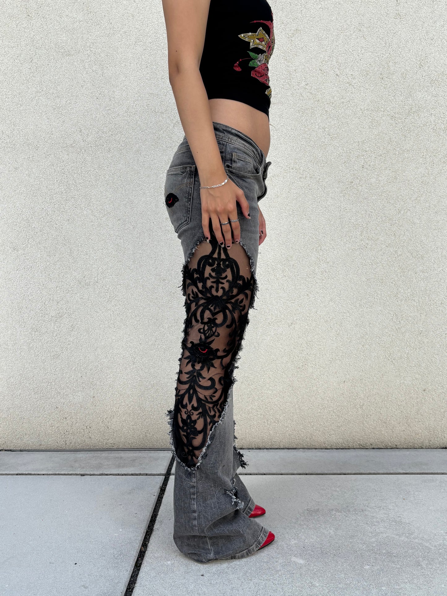 EY¢ Lace Jeans – GRAY