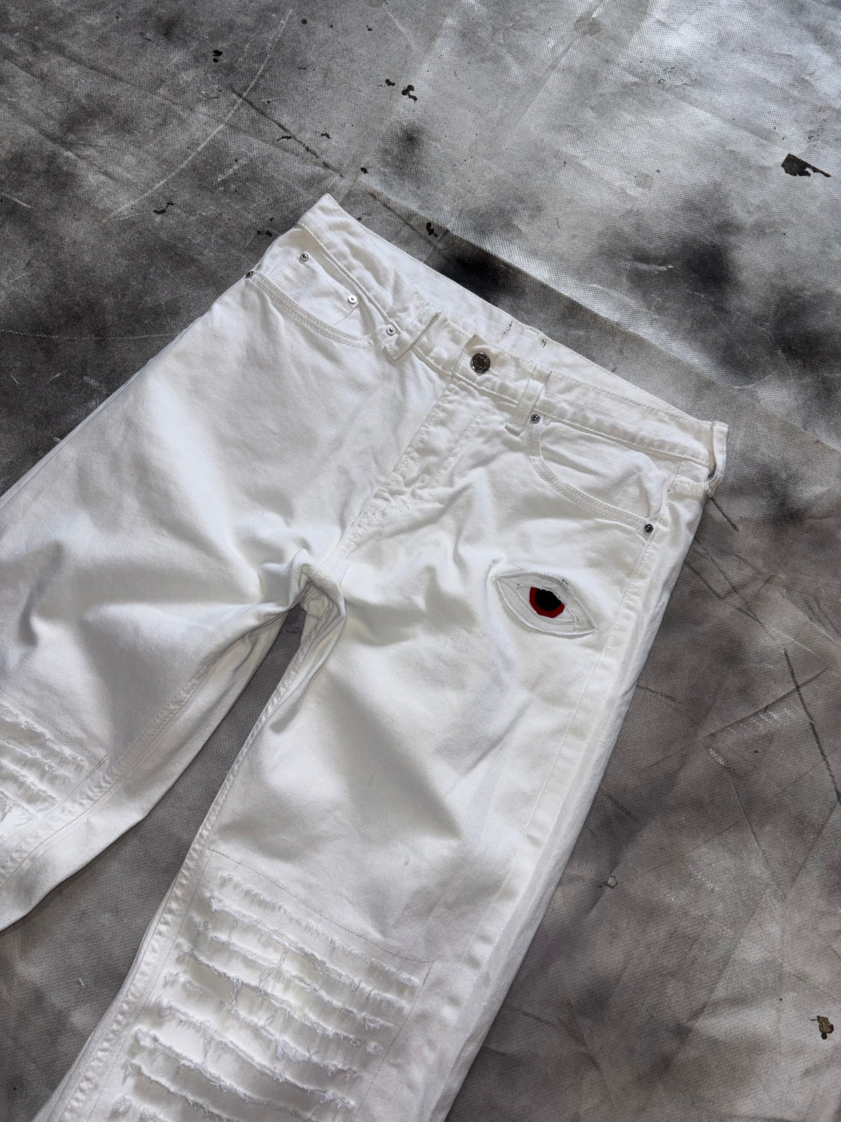 White Bootcut Jeans