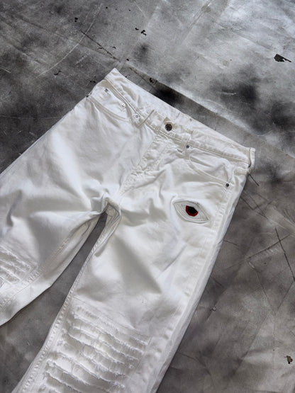 White Bootcut Jeans