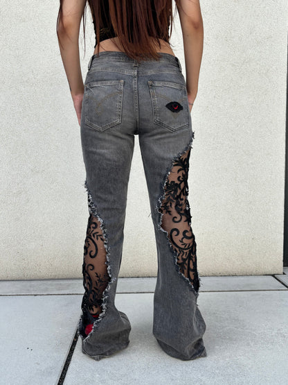 EY¢ Lace Jeans – GRAY