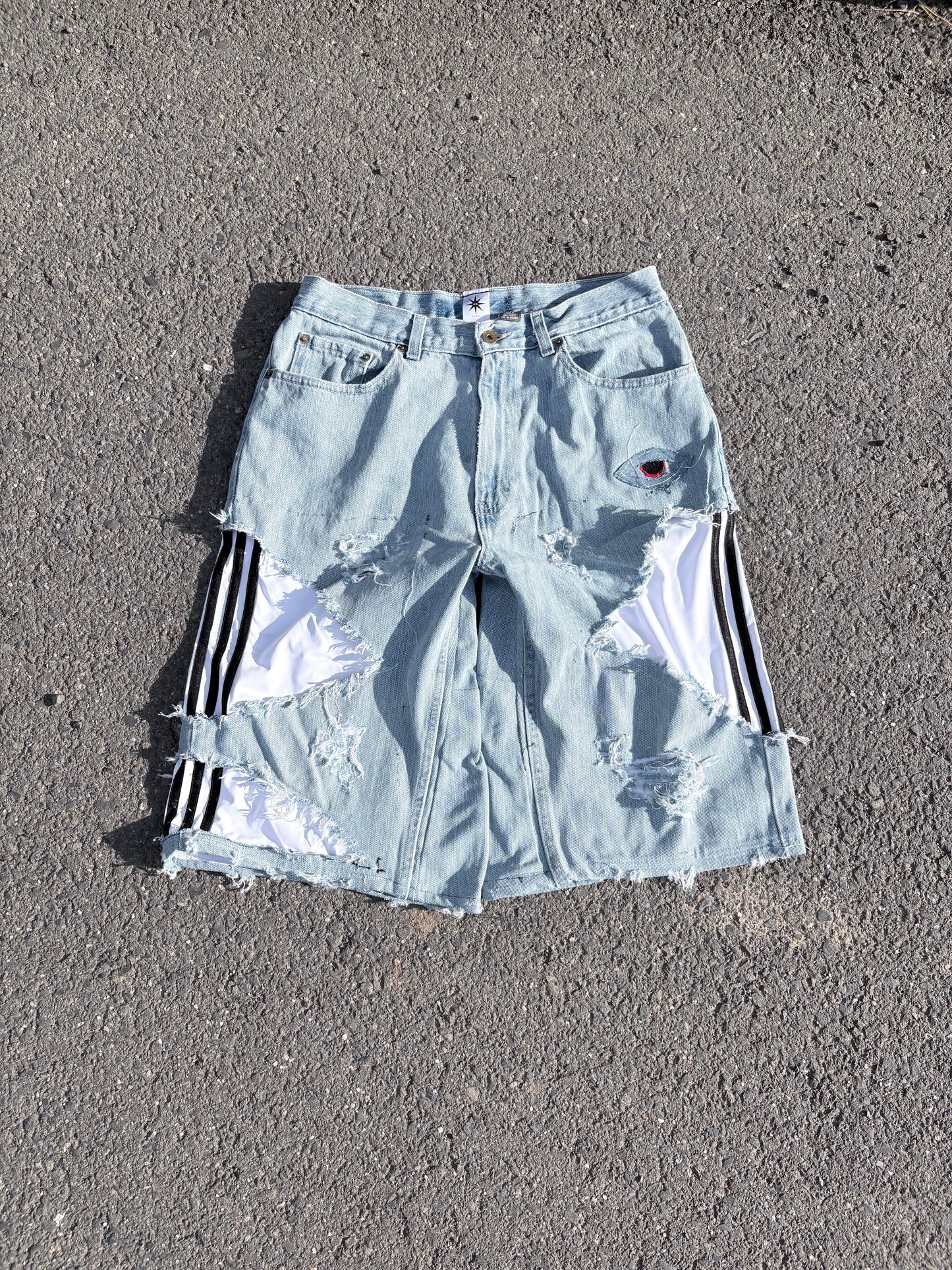 EY¢ Jorts – WHITE STRIPES