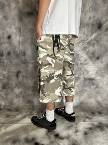 Jorts – WHITE CAMO TRIBAL