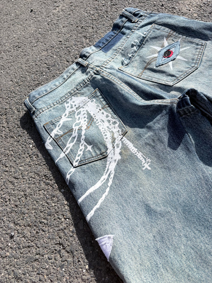 EY¢ (Chain) Jorts – BLEACHED BLUE