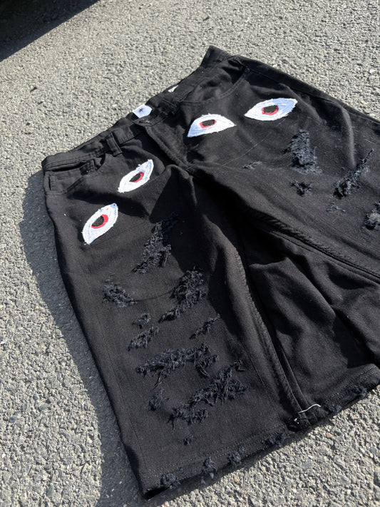 EY¢ (Eyes) Jorts – BLACK