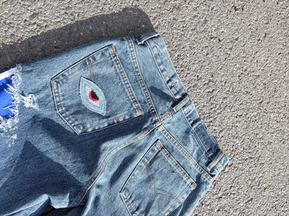 EY¢ Jorts – BLUE STRIPES