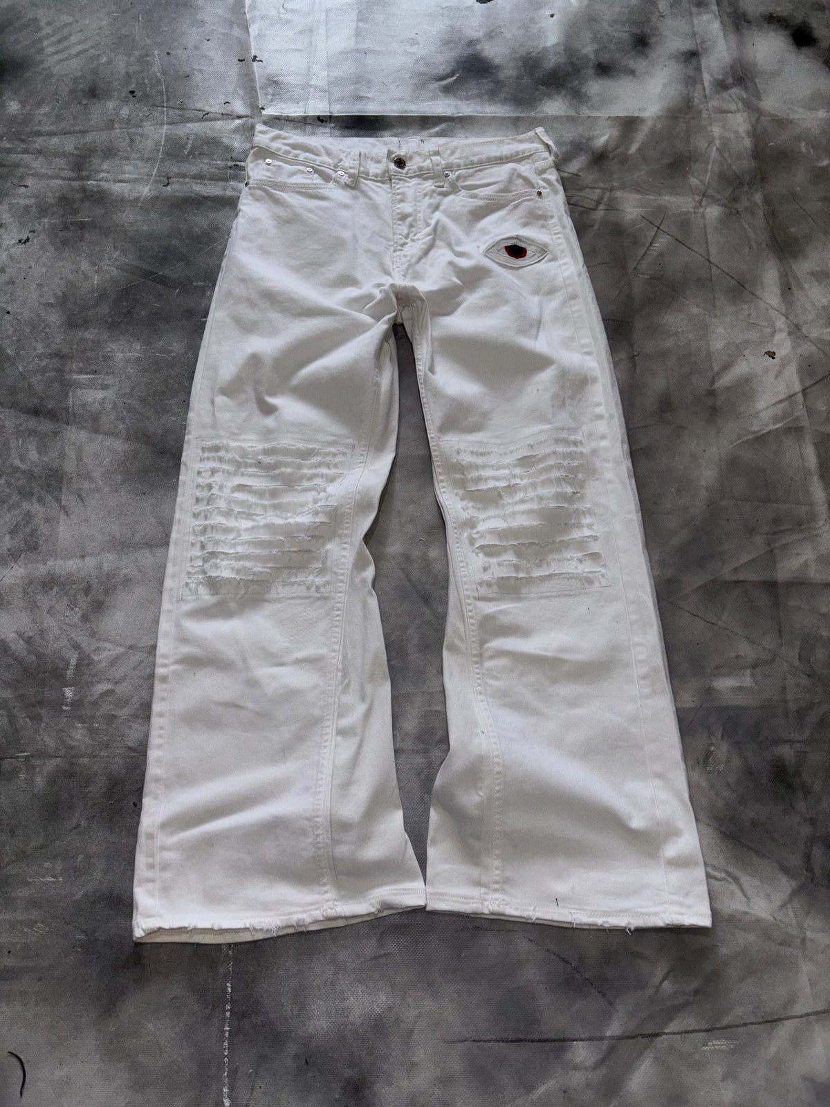 White Bootcut Jeans