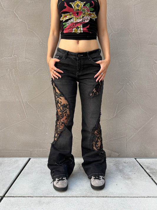 EY¢ Lace Jeans – BLACK