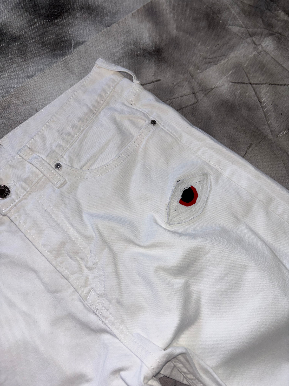 White Bootcut Jeans