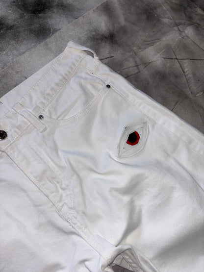 White Bootcut Jeans