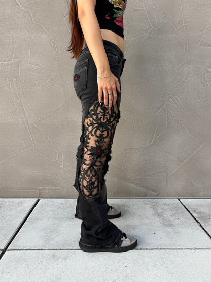 EY¢ Lace Jeans – BLACK