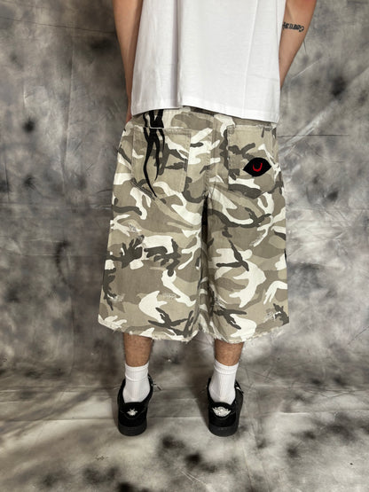 Jorts – WHITE CAMO TRIBAL