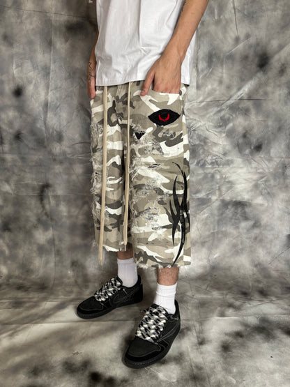 Jorts – WHITE CAMO TRIBAL