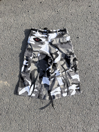 EY¢ Jorts – WHITE CAMO TRIBAL