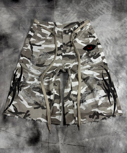 Jorts – WHITE CAMO TRIBAL