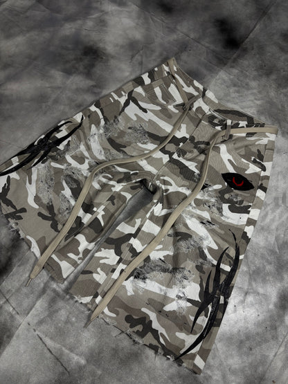 Jorts – WHITE CAMO TRIBAL