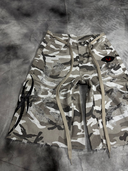 Jorts – WHITE CAMO TRIBAL