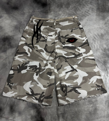 Jorts – WHITE CAMO TRIBAL