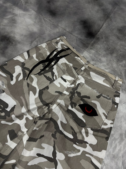 Jorts – WHITE CAMO TRIBAL