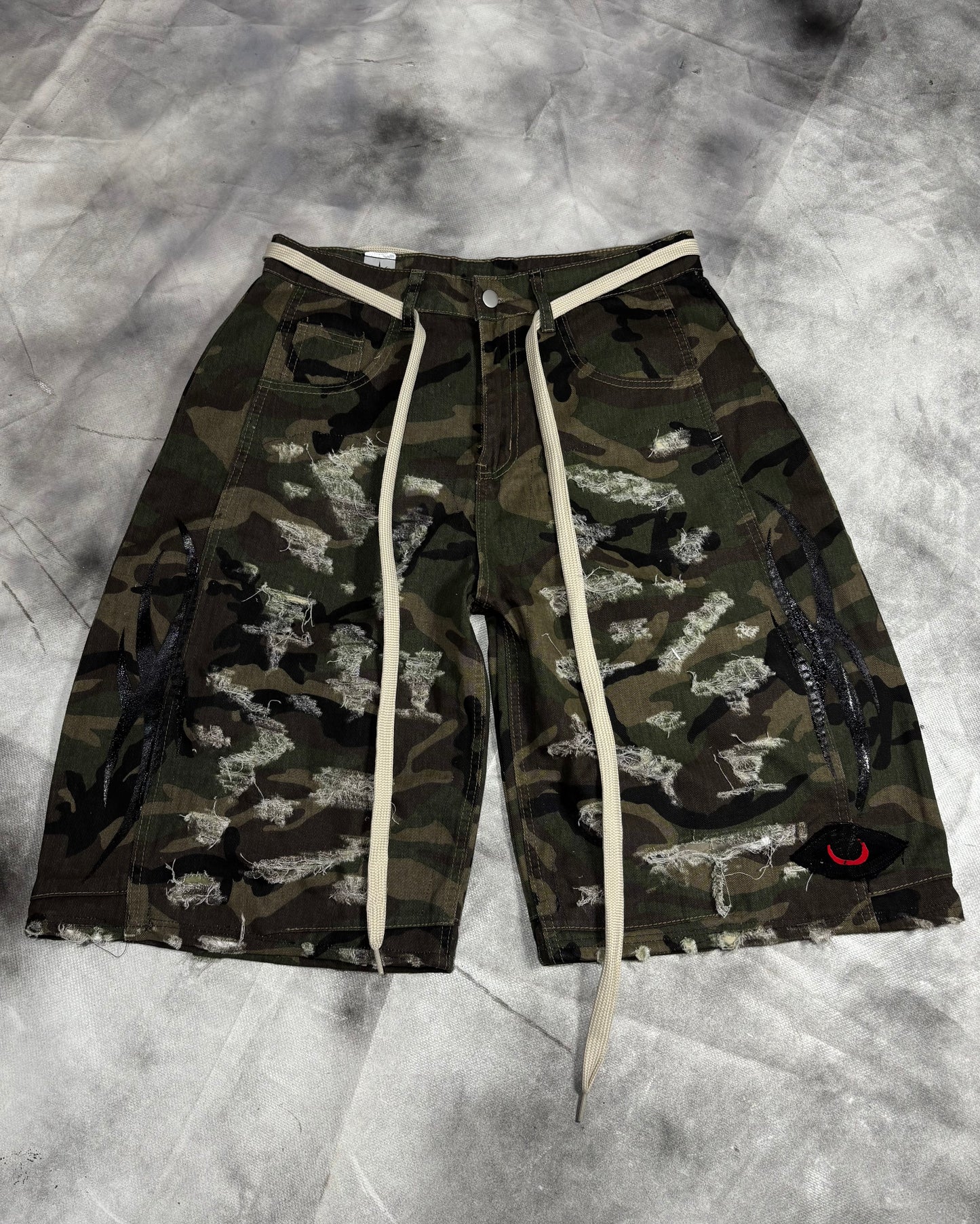 Jorts – CAMO TRIBAL DISTRESSED